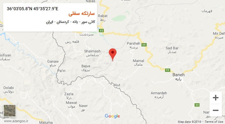 روستای سارتکه سفلی بر روی نقشه