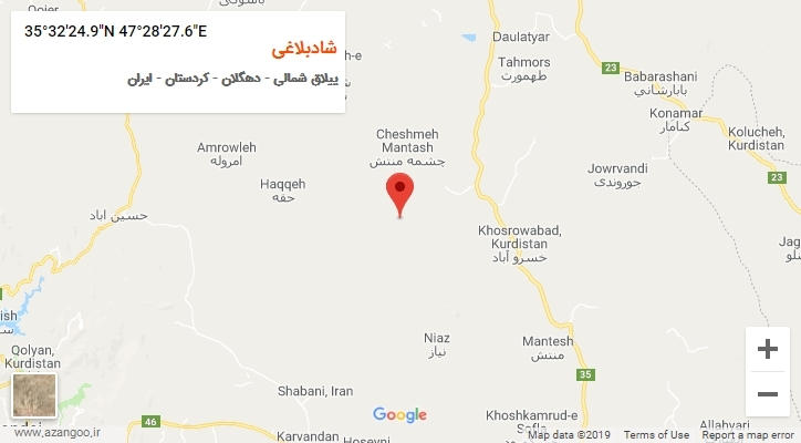 روستای شادبلاغی بر روی نقشه