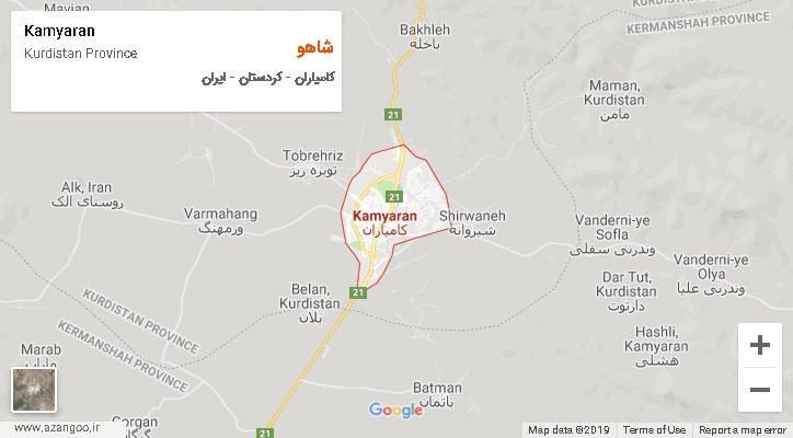 دهستان شاهو بر روی نقشه