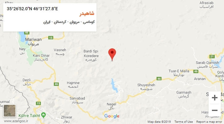 روستای شاهیدر بر روی نقشه