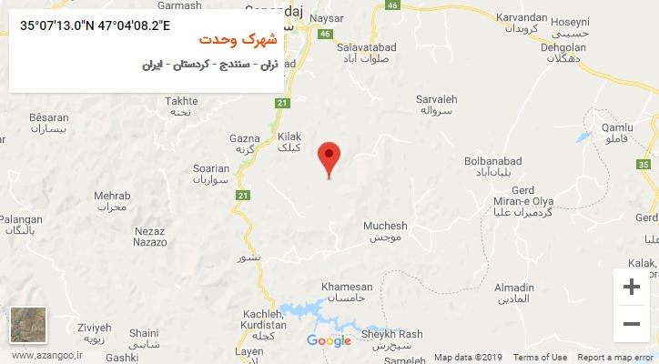 روستای شهرک وحدت بر روی نقشه