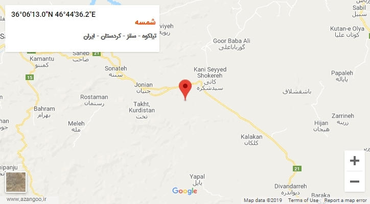 روستای شمسه بر روی نقشه