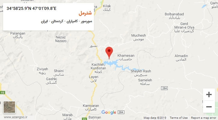 روستای شترمل بر روی نقشه