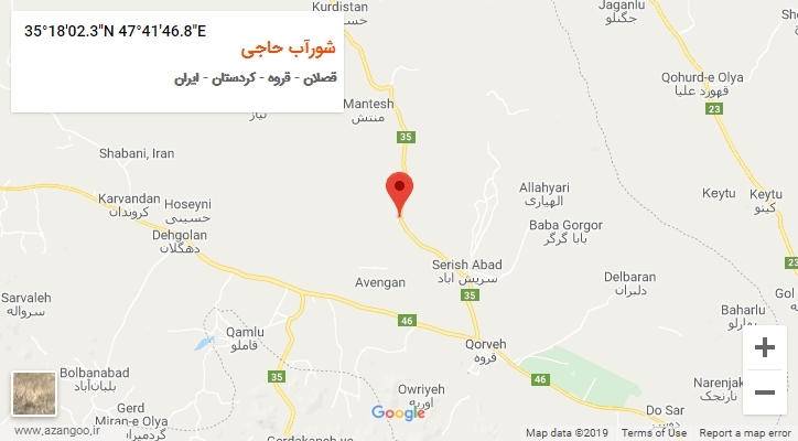 روستای شورآب حاجی بر روی نقشه