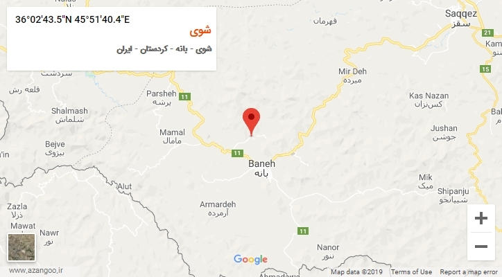 روستای شوی بر روی نقشه
