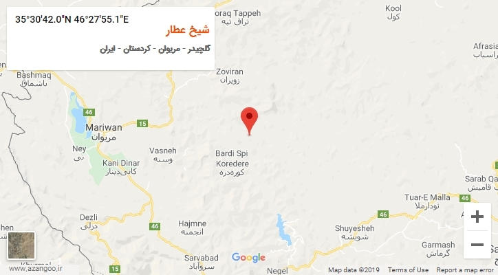 روستای شیخ عطار بر روی نقشه