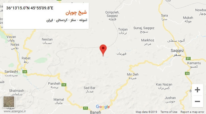 روستای شیخ چوپان بر روی نقشه