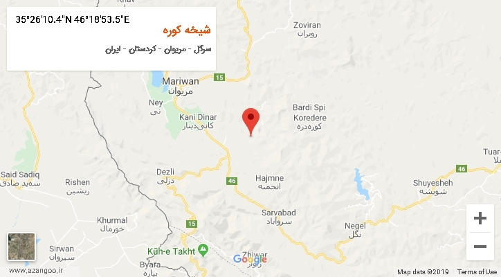 روستای شیخه کوره بر روی نقشه
