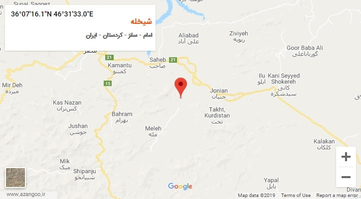 روستای شیخله بر روی نقشه