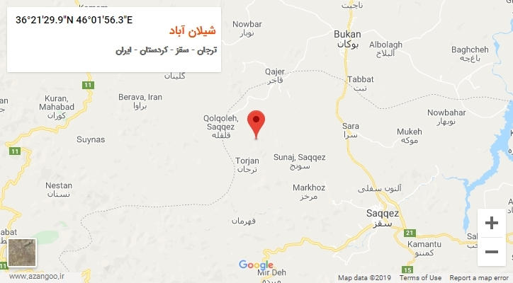 روستای شیلان آباد بر روی نقشه