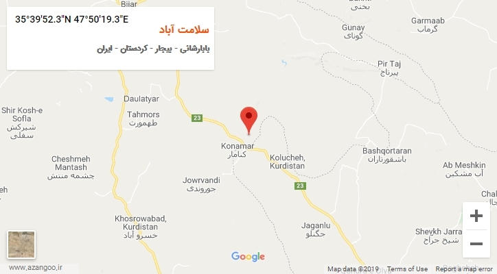روستای سلامت آباد بر روی نقشه