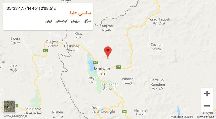 روستای سلسی علیا بر روی نقشه