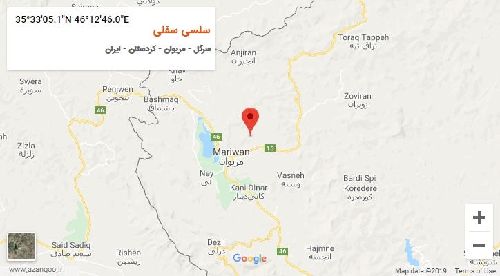 روستای سلسی سفلی بر روی نقشه