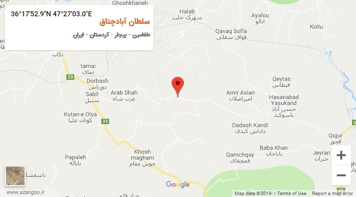 روستای سلطان آبادچتاق بر روی نقشه