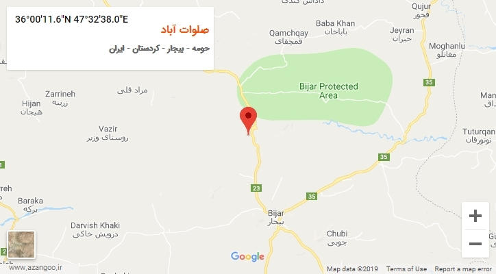 روستای صلوات آباد بر روی نقشه