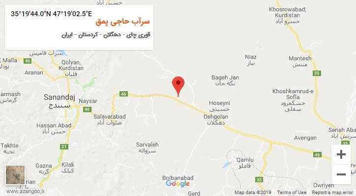 روستای سرآب حاجی پمق بر روی نقشه