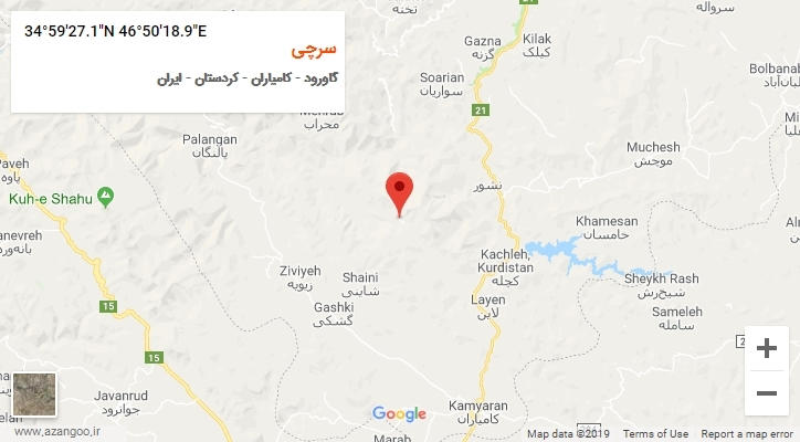 روستای سرچی بر روی نقشه