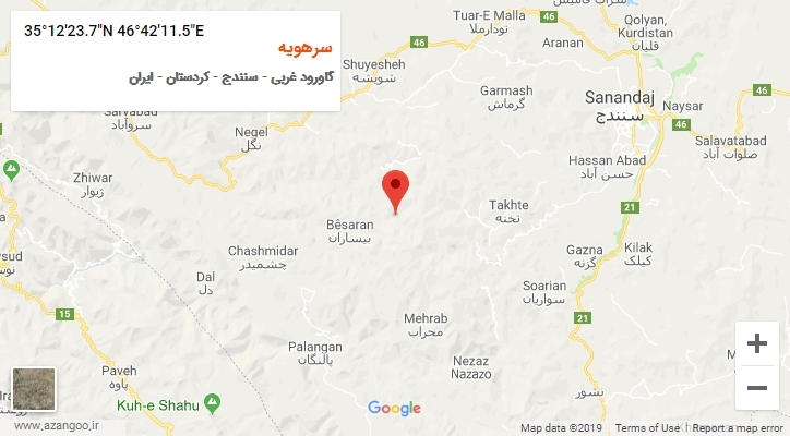 روستای سرهویه بر روی نقشه