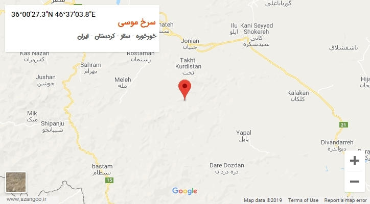 روستای سرخ موسی بر روی نقشه