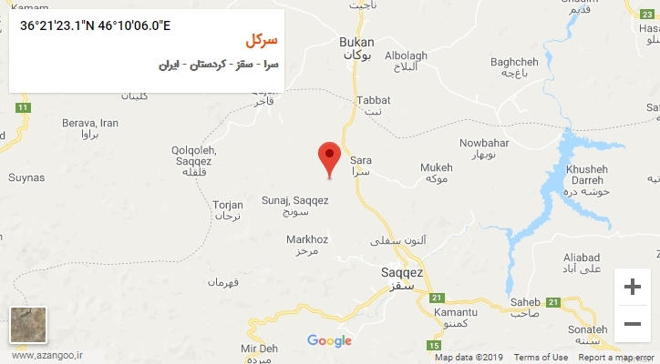 روستای سرکل بر روی نقشه