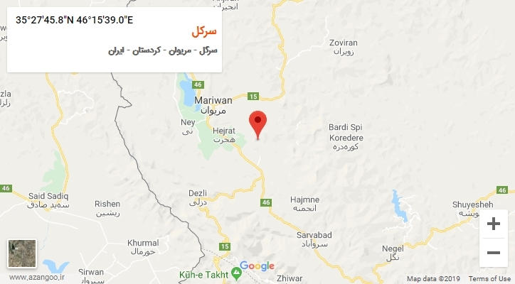 روستای سرکل بر روی نقشه