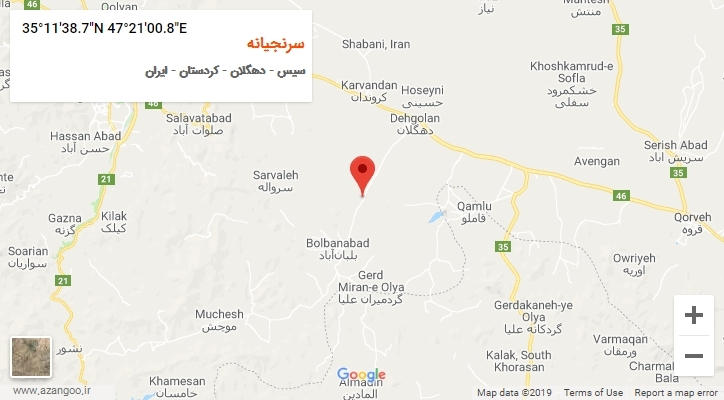 روستای سرنجیانه بر روی نقشه