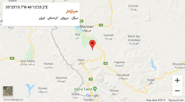 روستای سرنژمار بر روی نقشه