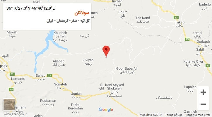 روستای سولاکان بر روی نقشه
