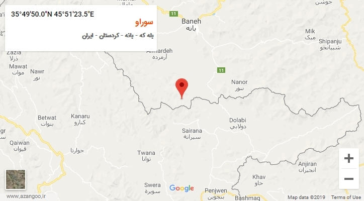 روستای سوراو بر روی نقشه