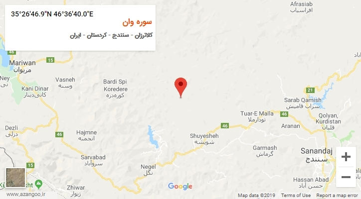 روستای سوره وان بر روی نقشه