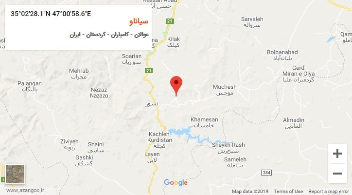 روستای سیاناو بر روی نقشه