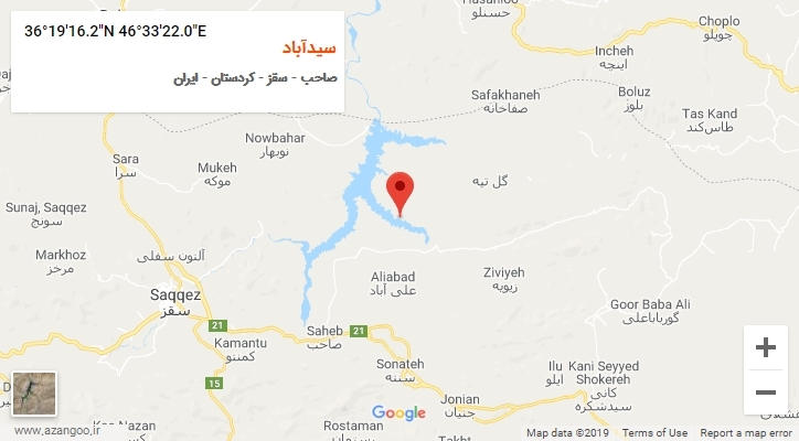 روستای سیدآباد بر روی نقشه