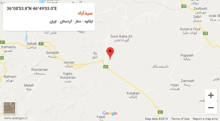 روستای سیدآباد بر روی نقشه