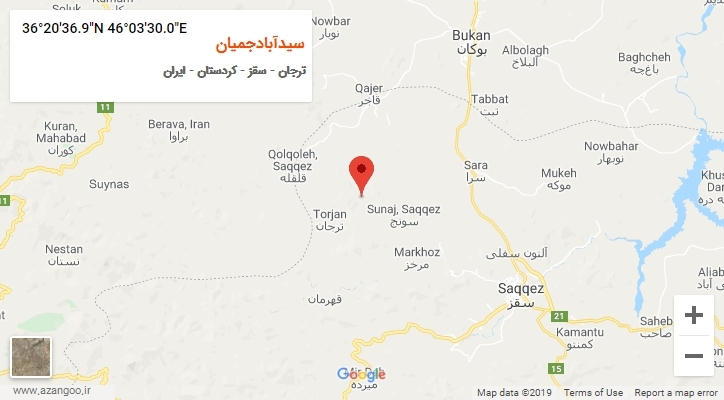 روستای سیدآبادجمیان بر روی نقشه