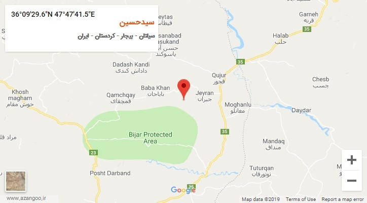 روستای سیدحسین بر روی نقشه