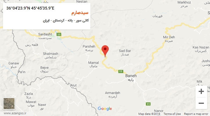 روستای سیدصارم بر روی نقشه