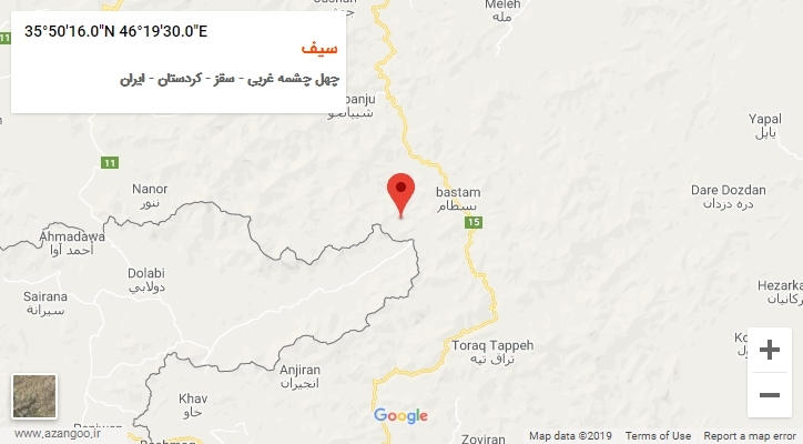 روستای سیف بر روی نقشه