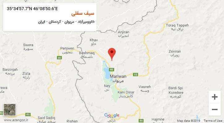 روستای سیف سفلی بر روی نقشه
