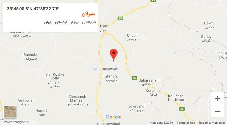 روستای سیرلان بر روی نقشه