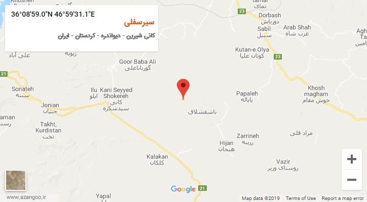 روستای سیرسفلی بر روی نقشه
