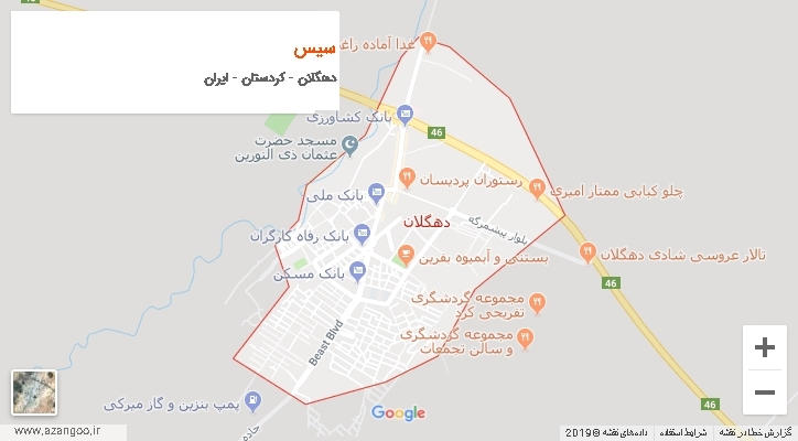 دهستان سیس بر روی نقشه