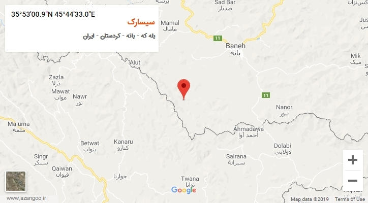 روستای سیسارک بر روی نقشه