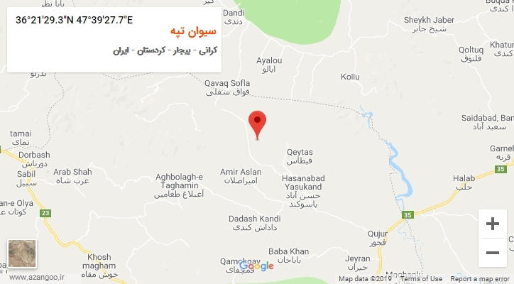 روستای سیوان تپه بر روی نقشه