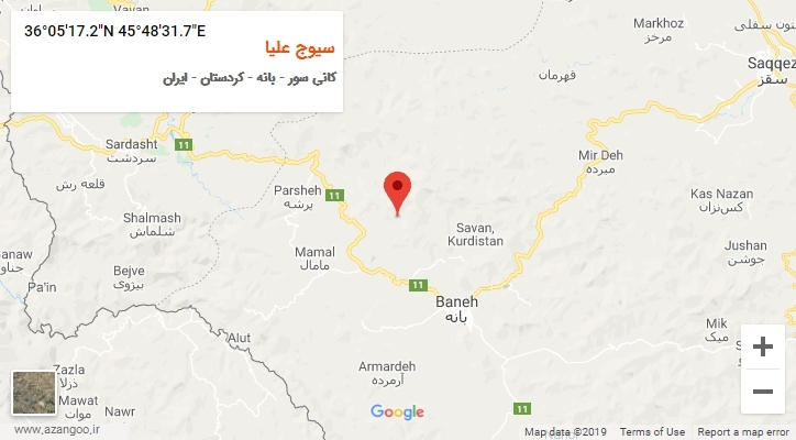 روستای سیوج علیا بر روی نقشه
