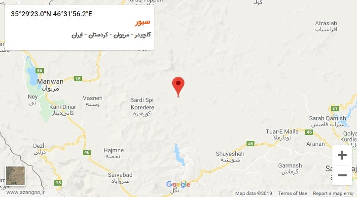 روستای سیور بر روی نقشه