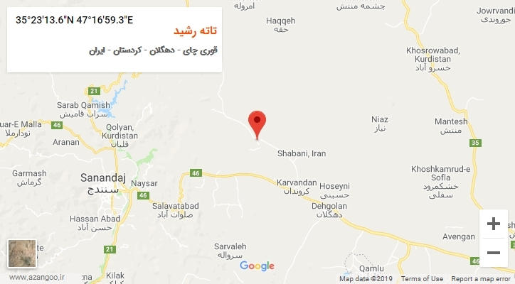 روستای تاته رشید بر روی نقشه