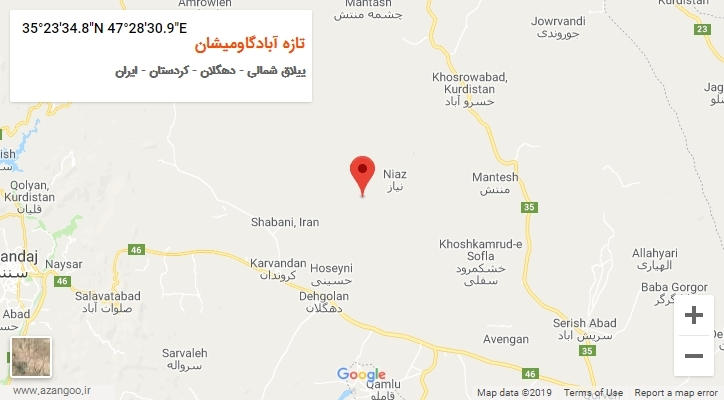 روستای تازه آبادگاومیشان بر روی نقشه