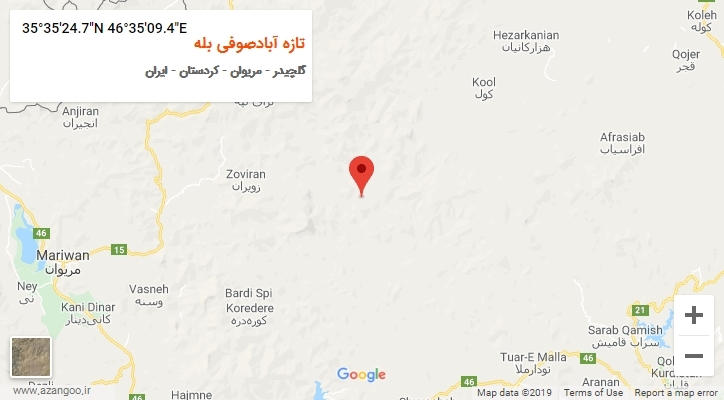 روستای تازه آبادصوفی بله بر روی نقشه