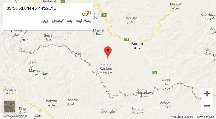 روستای تاژان بر روی نقشه