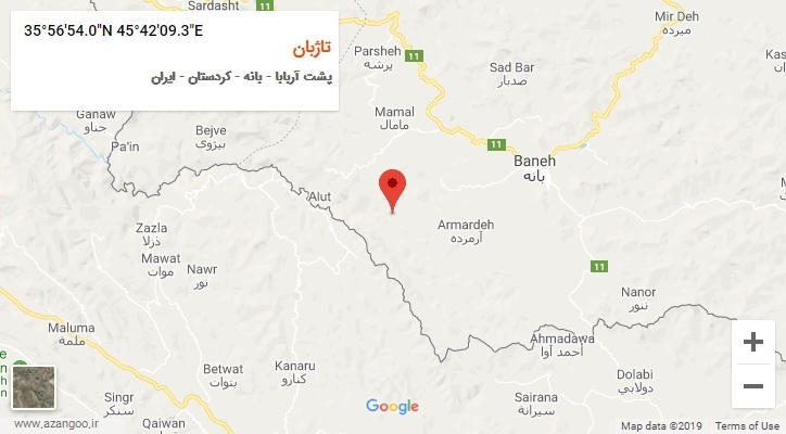روستای تاژبان بر روی نقشه